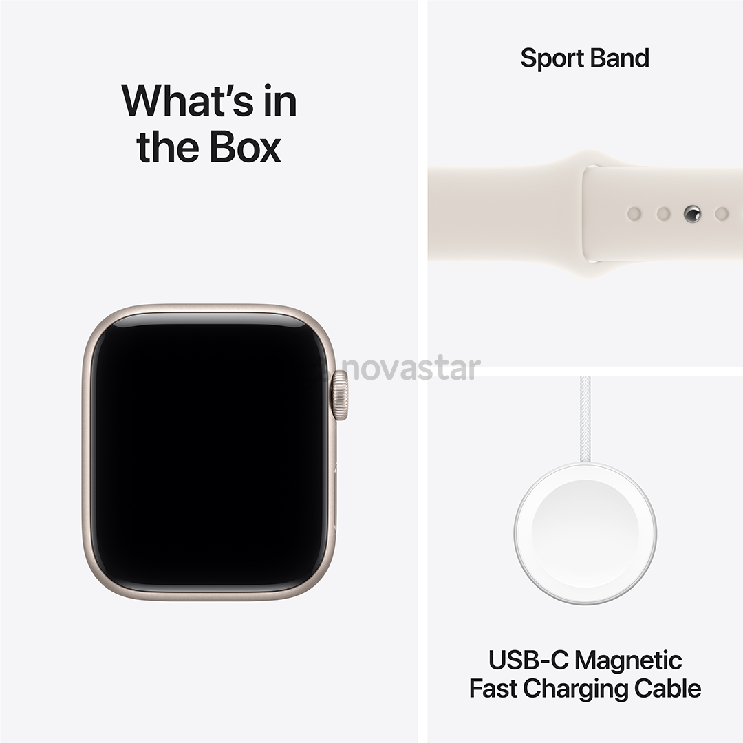Apple Watch SE 3, 44 мм, GPS + Cellular, sport band, S/M, бежевый алюминий / бежевый - Смарт-часы