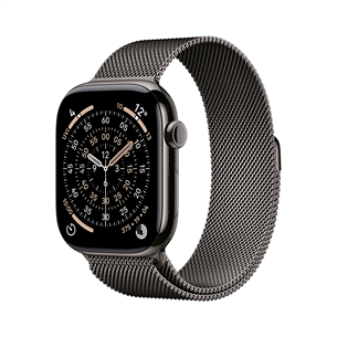 Apple Watch 11, 42 мм, GPS + Cellular, Milanese loop, титановый, черный - Смарт-часы MF8U4ET/A