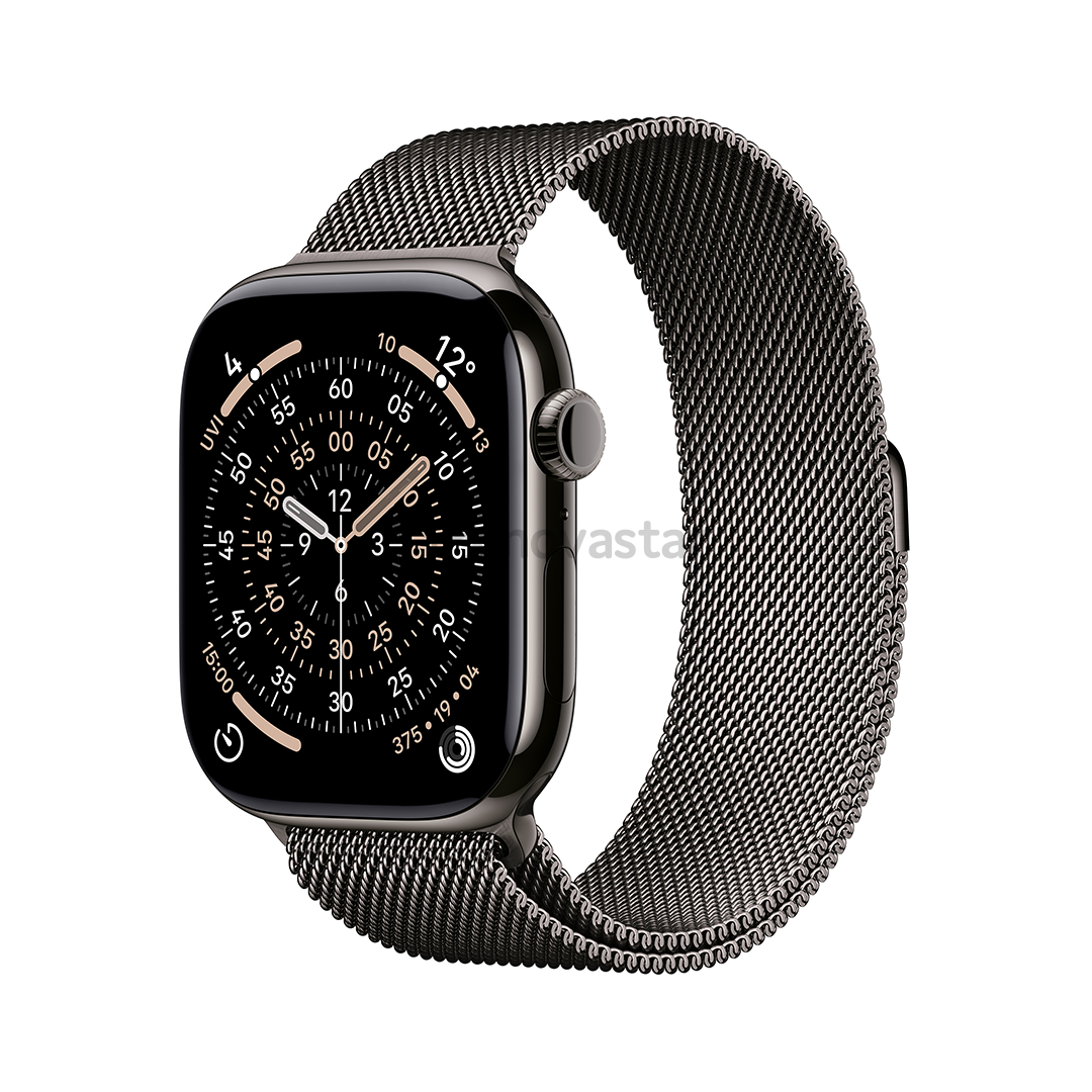 Apple Watch 11, 42 мм, GPS + Cellular, Milanese loop, титановый, черный - Смарт-часы