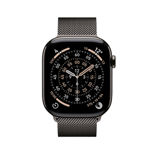 Apple Watch 11, 42 мм, GPS + Cellular, Milanese loop, титановый, черный - Смарт-часы