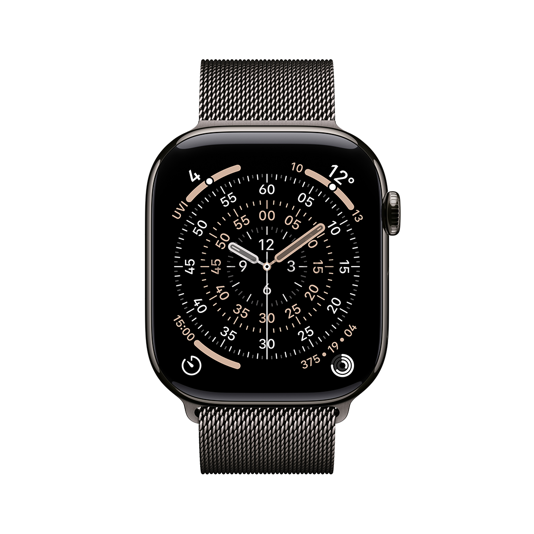 Apple Watch 11, 42 мм, GPS + Cellular, Milanese loop, титановый, черный - Смарт-часы