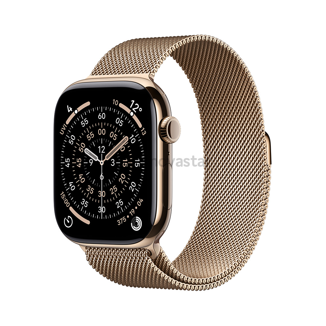 Apple Watch 11, 42 мм, GPS + Cellular, Milanese loop, титановый, золотистый - Смарт-часы