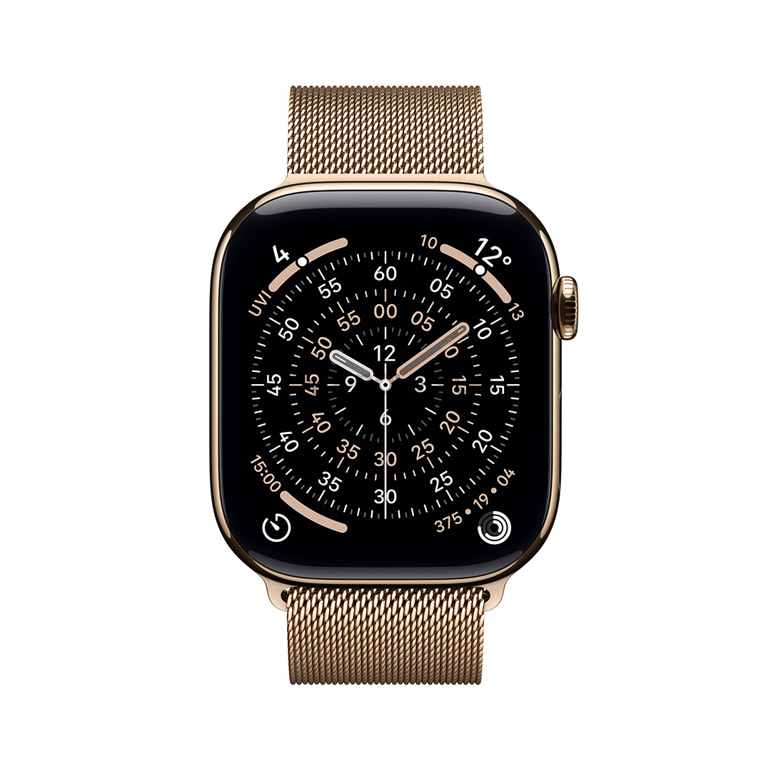 Apple Watch 11, 42 мм, GPS + Cellular, Milanese loop, титановый, золотистый - Смарт-часы
