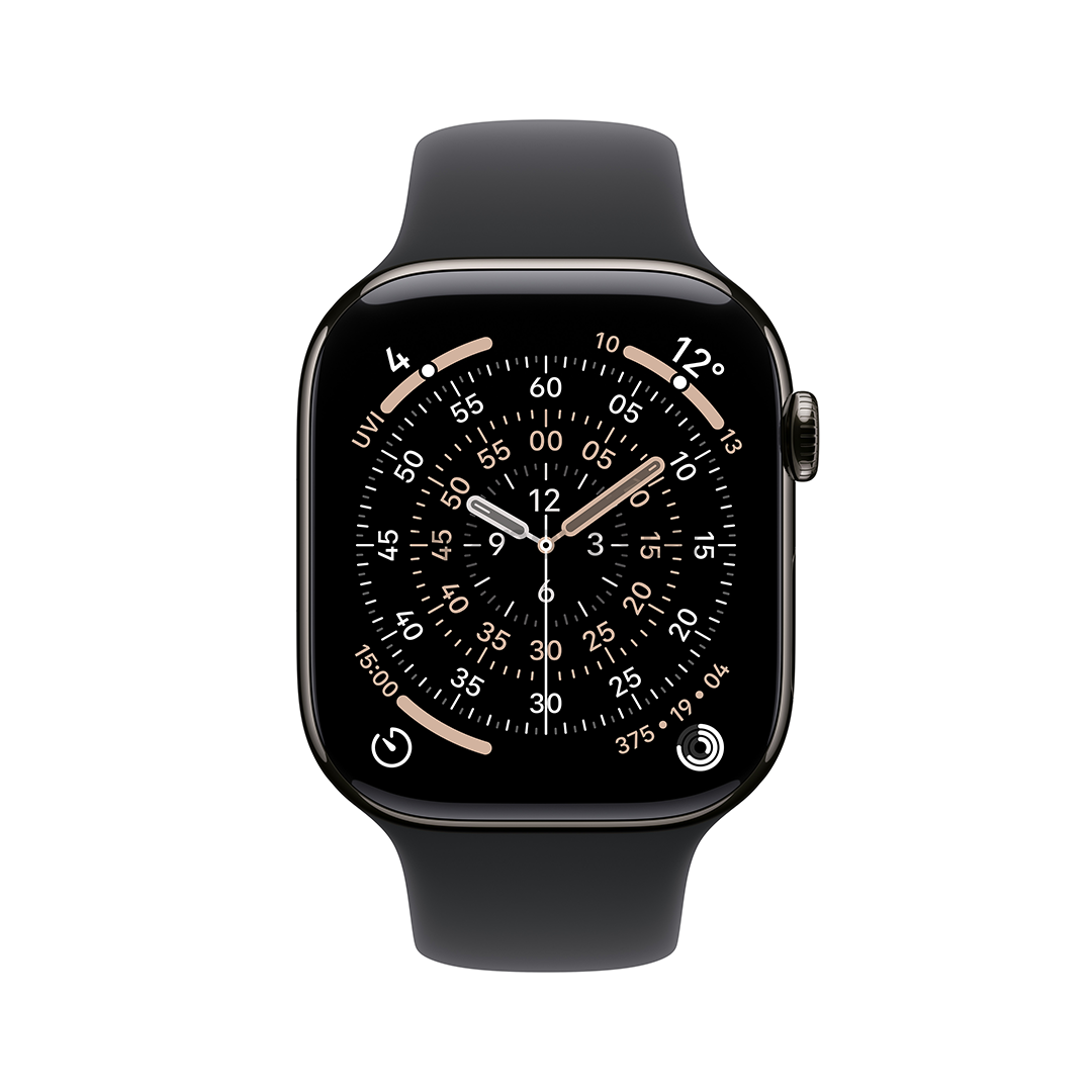 Apple Watch 11, 46 мм, GPS + Cellular, M/L, титановый, черный - Смарт-часы