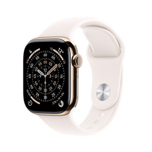 Apple Watch 11, 46 мм, GPS + Cellular, S/M, титановый, золотистый - Смарт-часы MFD54ET/A