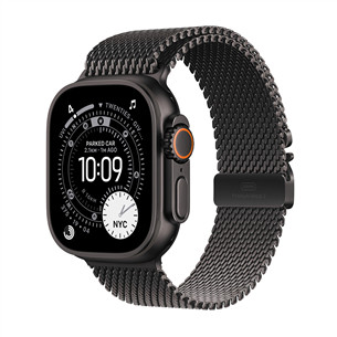 Apple Watch Ultra 3, 49 mm, Titanium Milanese Loop, Medium, black titanium / black - Smartwatch MF1Q4ET/A