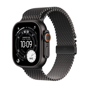 Apple Watch Ultra 3, 49 мм, Titanium Milanese Loop, Small, черный титан / черный - Смарт-часы MF1N4ET/A
