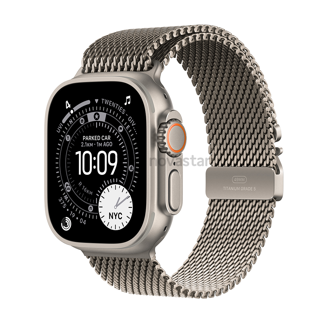 Apple Watch Ultra 3, 49 мм, Titanium Milanese Loop, Large, титан - Смарт-часы