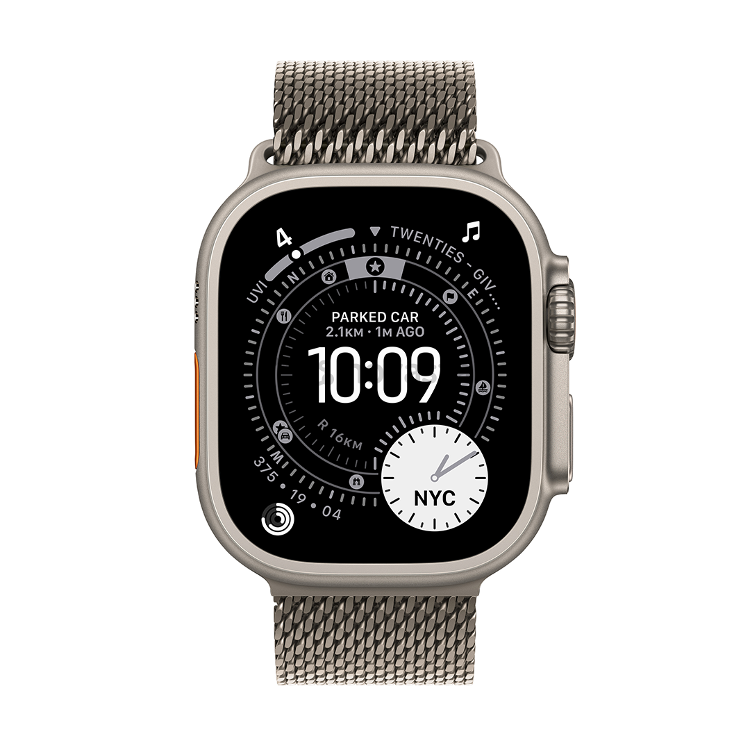 Apple Watch Ultra 3, 49 мм, Titanium Milanese Loop, Small, титан - Смарт-часы