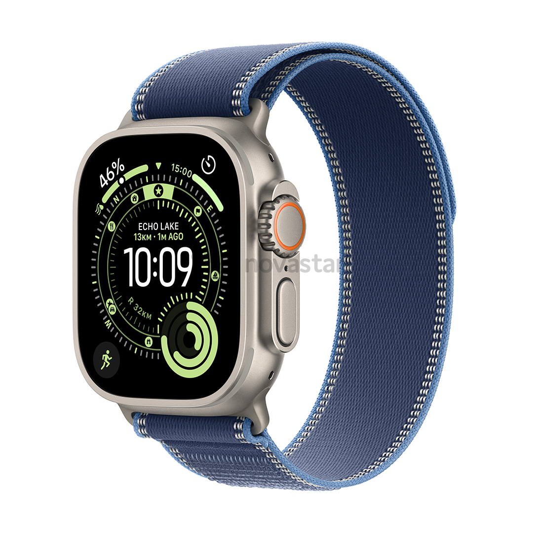 Apple Watch Ultra 3, 49 мм, Trail Loop, M/L, титан / синий - Смарт-часы
