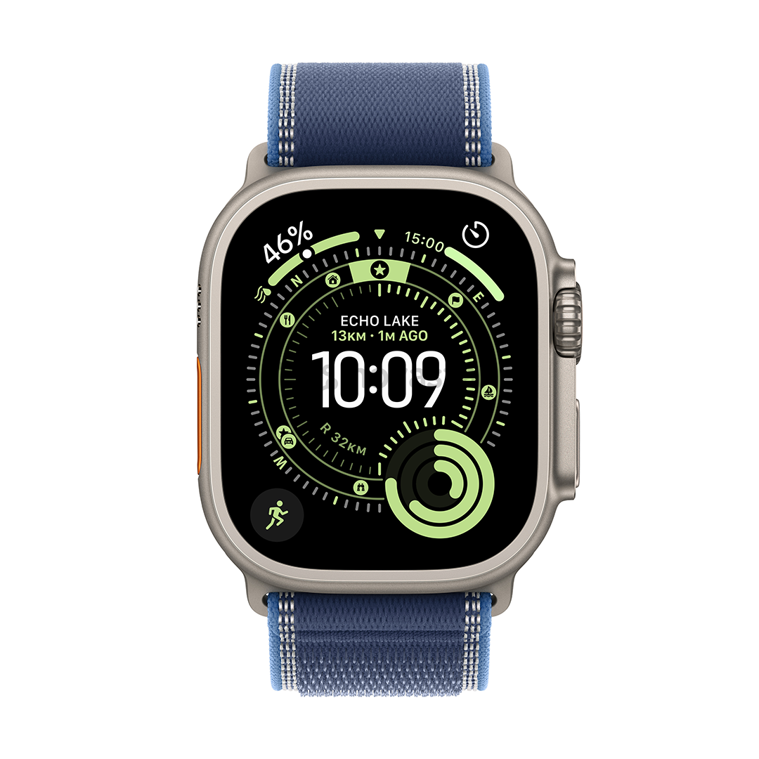Apple Watch Ultra 3, 49 мм, Trail Loop, M/L, титан / синий - Смарт-часы