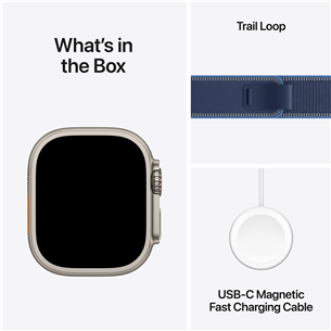 Apple Watch Ultra 3, 49 мм, Trail Loop, M/L, титан / синий - Смарт-часы