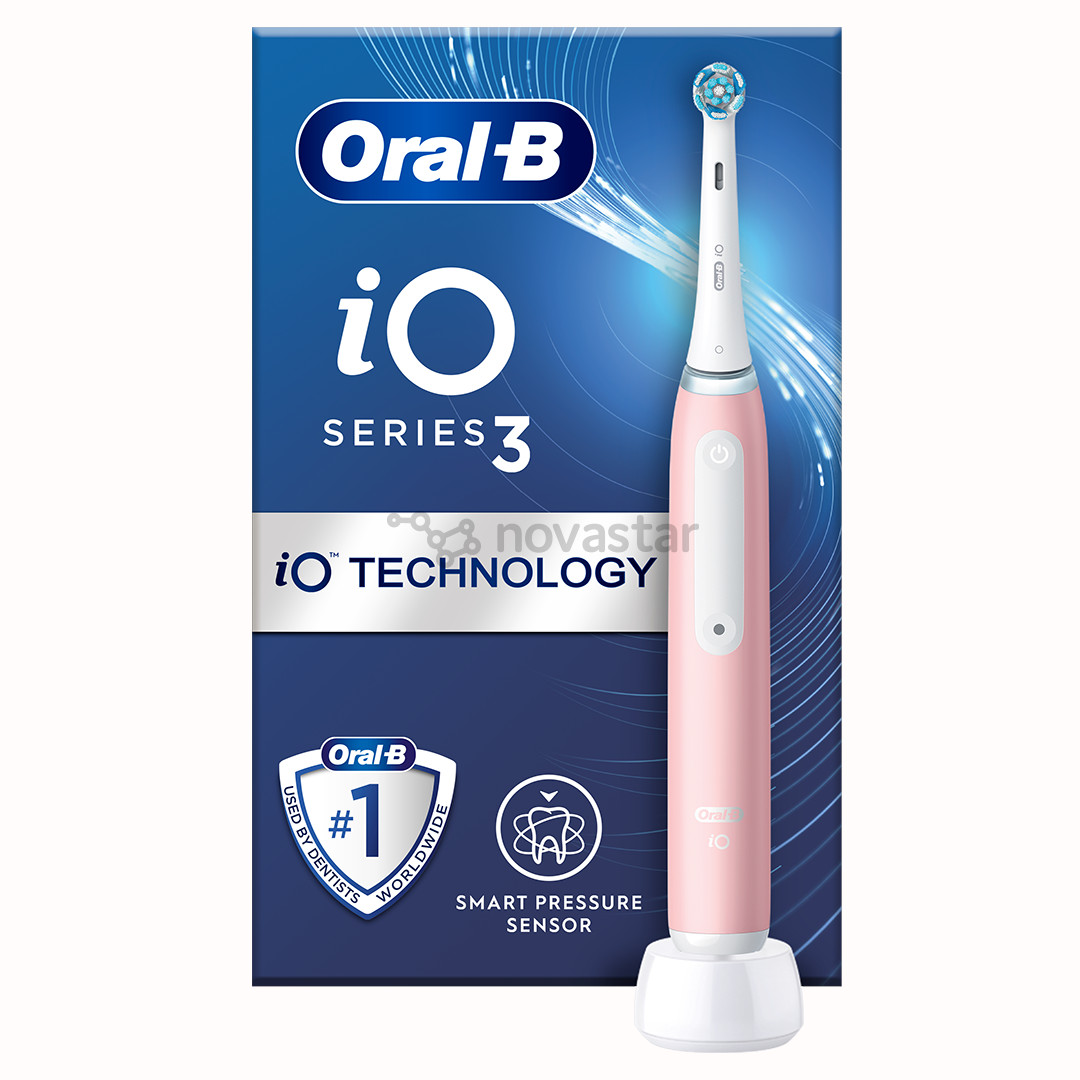 Braun Oral-B iO3, juodas - Elektrinis dantų šepetėlis