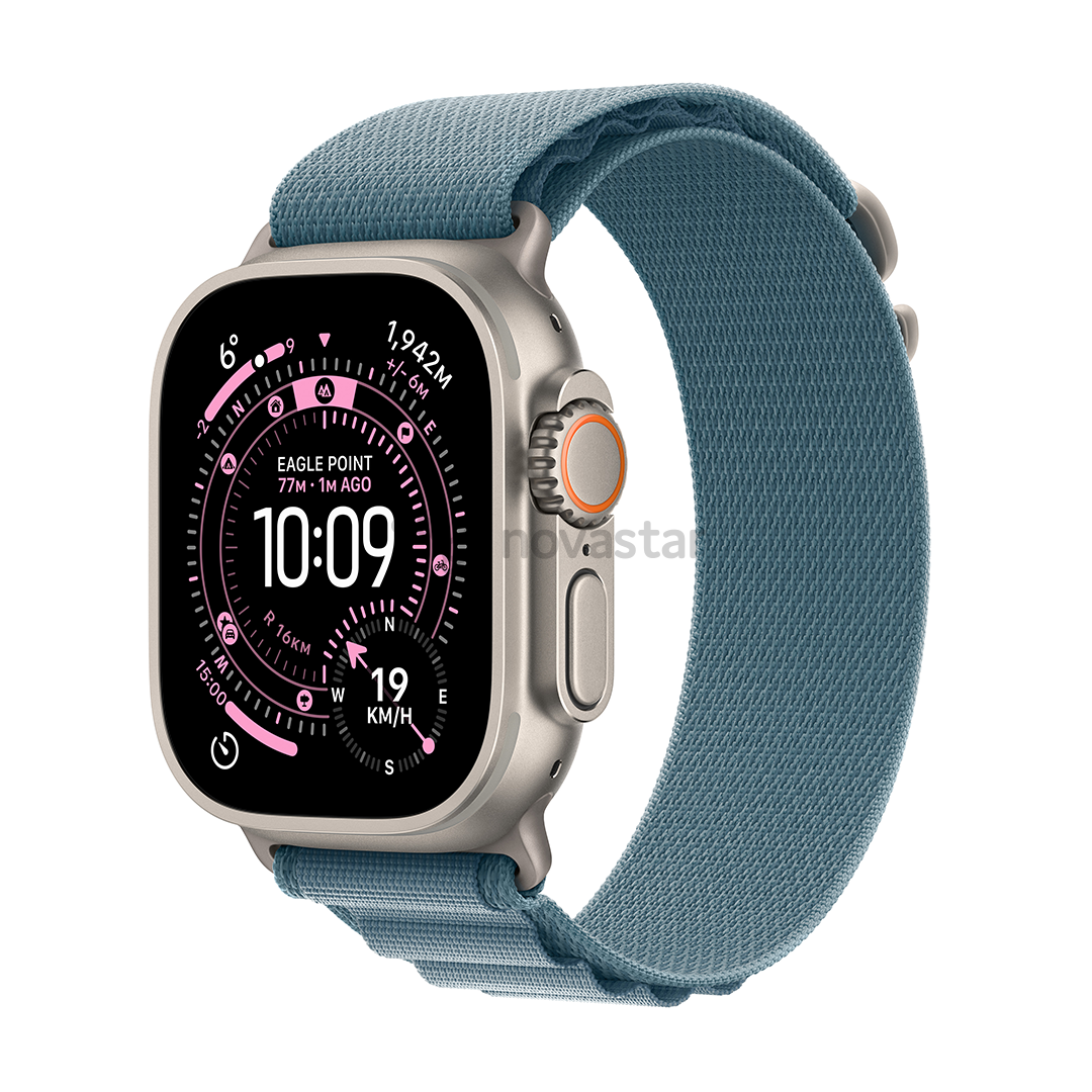 Apple Watch Ultra 3, 49 мм, Alpine Loop, Small, титан / голубой - Смарт-часы