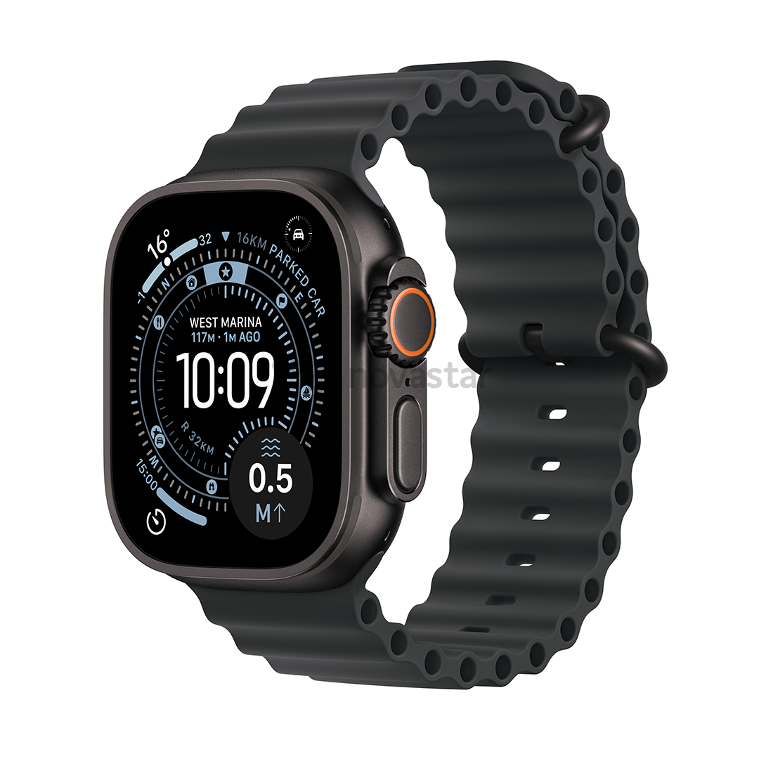 Apple Watch Ultra 3, 49 мм, Ocean Band, черный титан / черный - Смарт-часы
