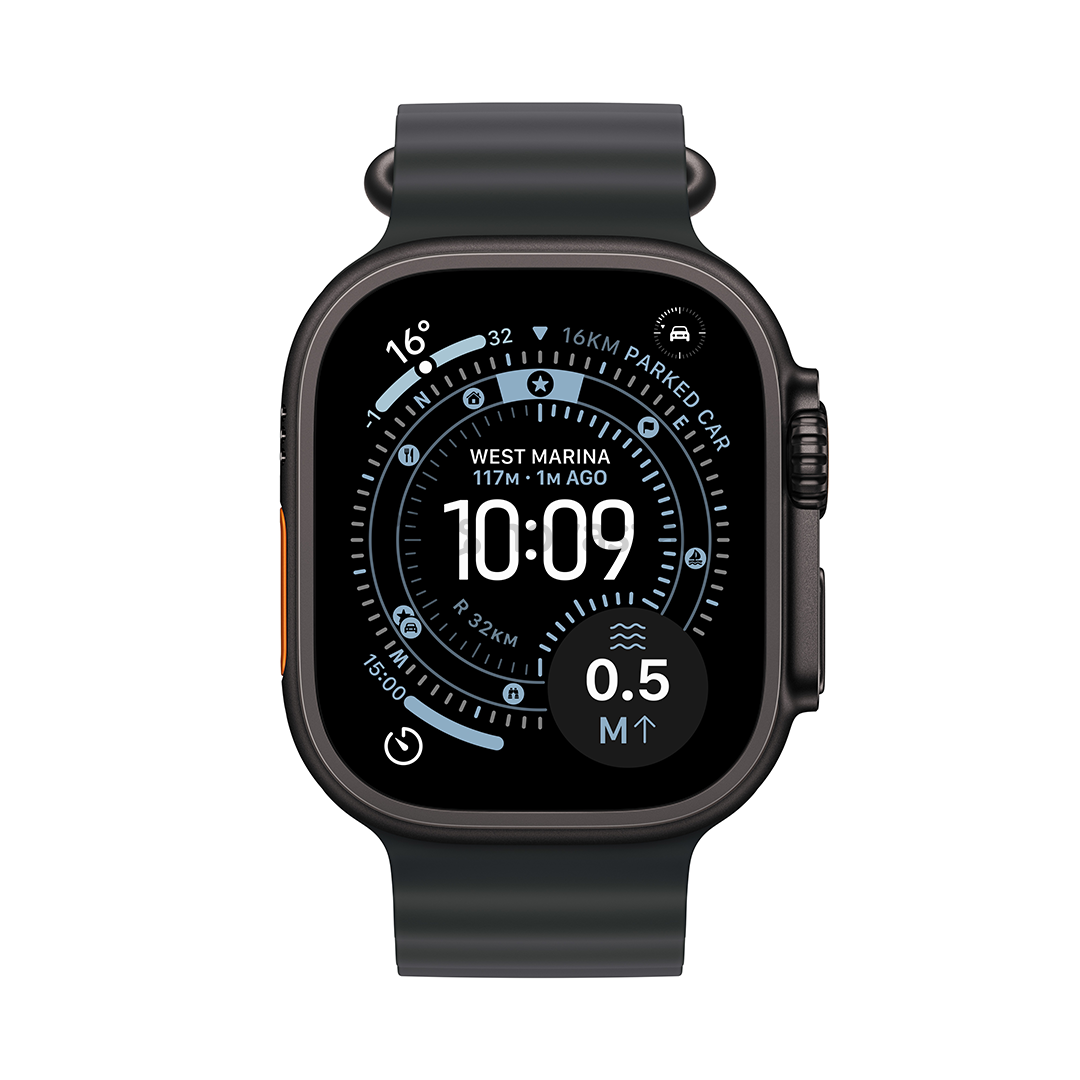 Apple Watch Ultra 3, 49 мм, Ocean Band, черный титан / черный - Смарт-часы