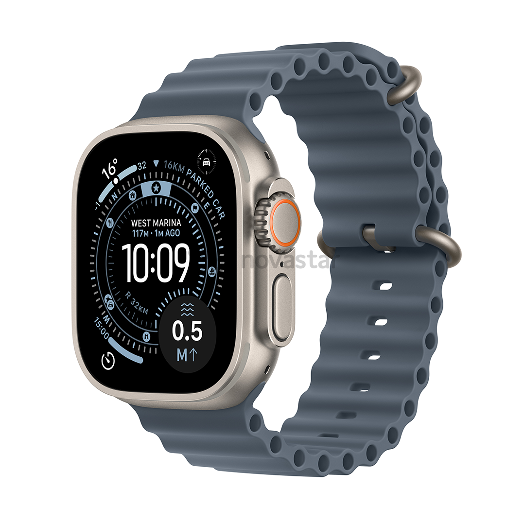 Apple Watch Ultra 3, 49 мм, Ocean Band, титан / синий - Смарт-часы