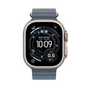 Apple Watch Ultra 3, 49 мм, Ocean Band, титан / синий - Смарт-часы