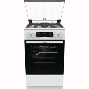 Gorenje, 70 L, width 50 cm, white - Gas cooker with electric oven GKS5C72WF