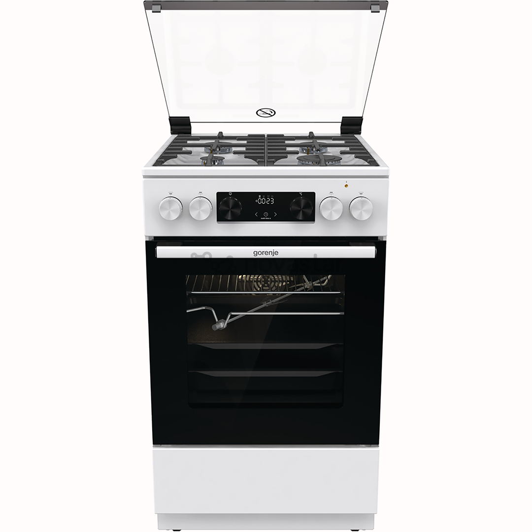 Gorenje, 70 L, width 50 cm, white - Gas cooker with electric oven