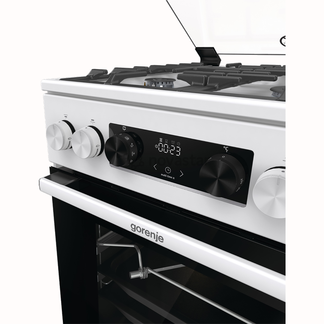 Gorenje, 70 L, width 50 cm, white - Gas cooker with electric oven