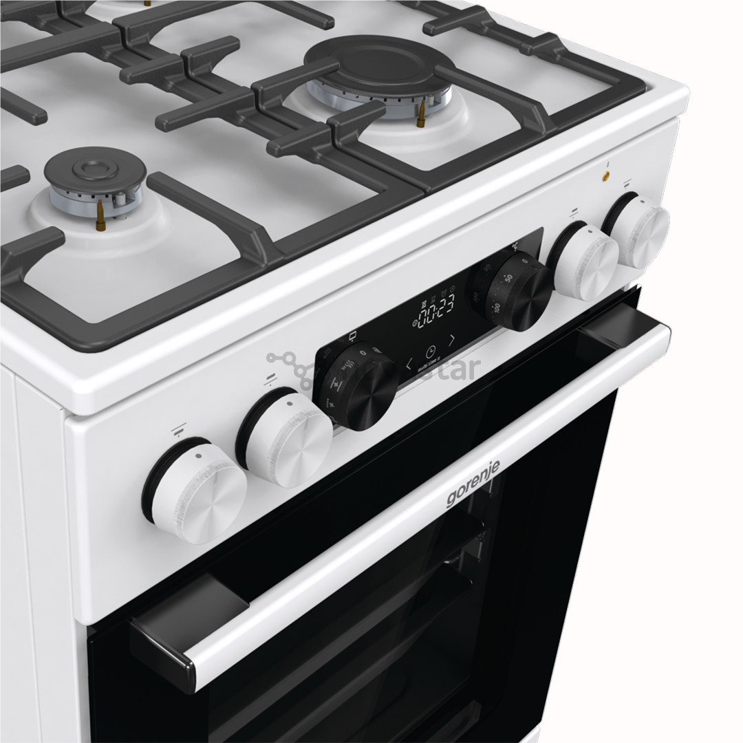 Gorenje, 70 L, width 50 cm, white - Gas cooker with electric oven