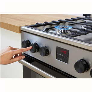 Gorenje, 70 L, width 50 cm, white - Gas cooker with electric oven