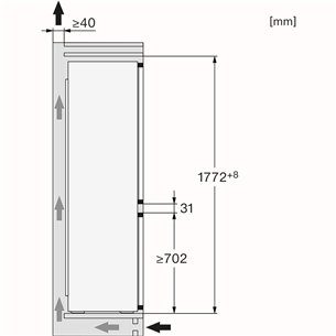 Miele, NoFrost, 260 L, aukštis 178 cm - Įmontuojamas šaldytuvas