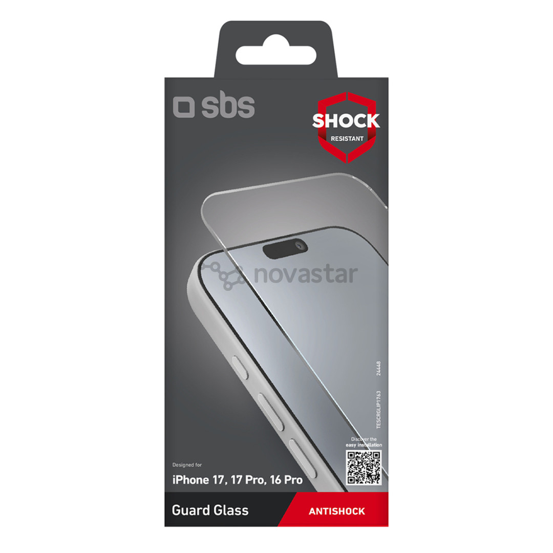 SBS Glass Screen Protector, iPhone 17/17 Pro/16 Pro, transparent - Screen protector