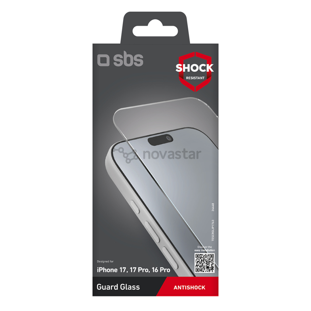 SBS Glass Screen Protector, iPhone 17/17 Pro/16 Pro, transparent - Screen protector