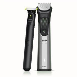 Philips All-in-One Trimmer 9000 Series, 20-in-1, juoda/pilka - Plaukų kirpimo mašinėlė