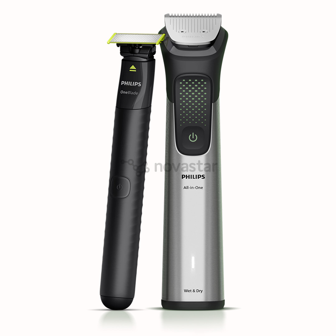 Philips All-in-One Trimmer 9000 Series, 20-in-1, juoda/pilka - Plaukų kirpimo mašinėlė