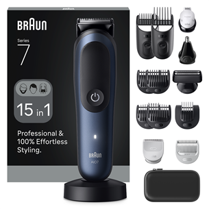 Braun  All-in-One, Series 7, 15-in-1, tamsiai mėlyna - Plaukų kirpimo mašinėlė AIO7580