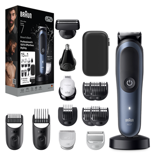Braun  All-in-One, Series 7, 15-in-1, tamsiai mėlyna - Plaukų kirpimo mašinėlė