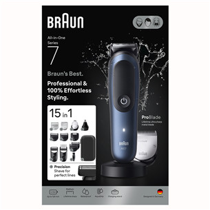 Braun  All-in-One, Series 7, 15-in-1, tamsiai mėlyna - Plaukų kirpimo mašinėlė