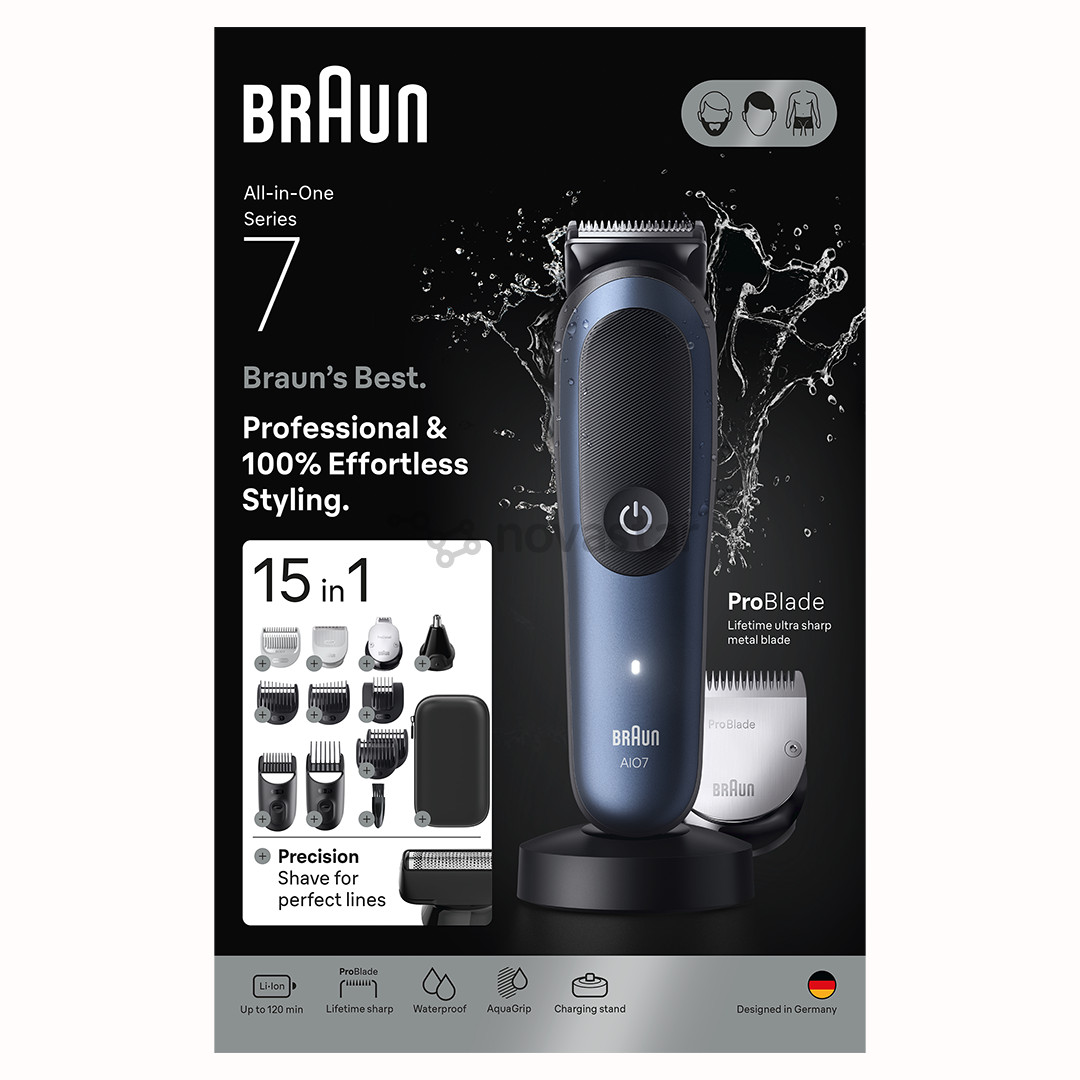Braun  All-in-One, Series 7, 15-in-1, tamsiai mėlyna - Plaukų kirpimo mašinėlė