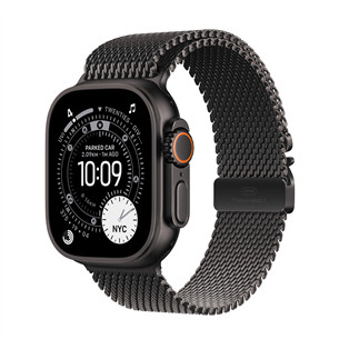 Apple Titanium Milanese Loop, 49 mm, L, juodas - Dirželis
