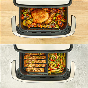 Tefal Dual Easy Fry Flex, 2700 W, 9 L, nerūdijančio plieno/juoda - Karšto oro gruzdintuvė