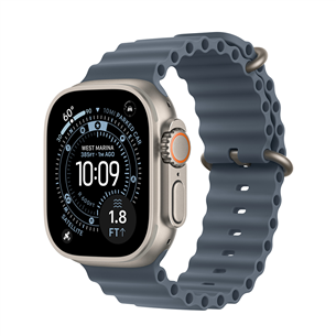 Apple Ocean Band Extension, 49 mm, natural titanium, anchor blue - Watch band extension