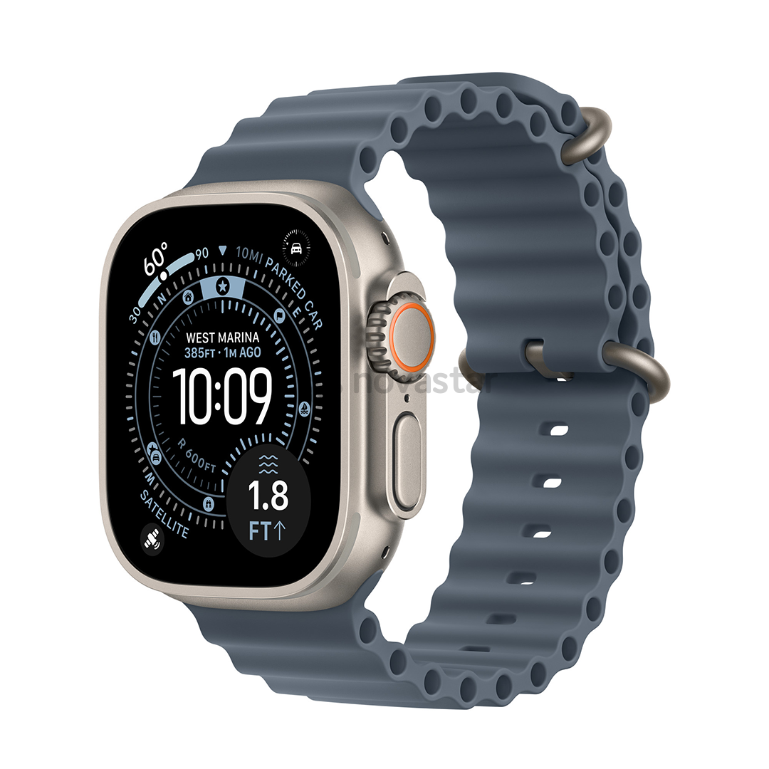 Apple Ocean Band Extension, 49 mm, natural titanium, anchor blue - Watch band extension