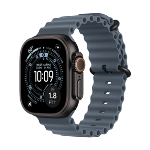Apple Ocean Band Extension, 49 mm, black titanium, anchor blue - Watch band extension