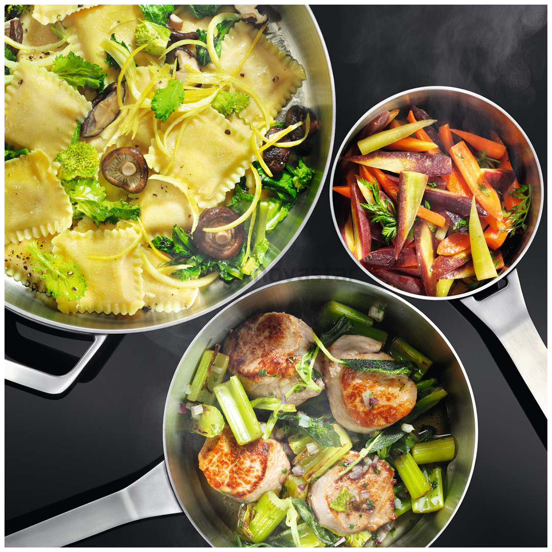 Electrolux, EcoTimer, plotis 59 cm, berėmė, balta - Įmontuojama indukcinė kaitlentė