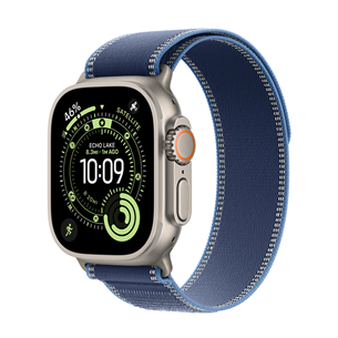 Apple Trail loop, 49 mm, S/M, natural titanium, blue/bright blue - Watch band