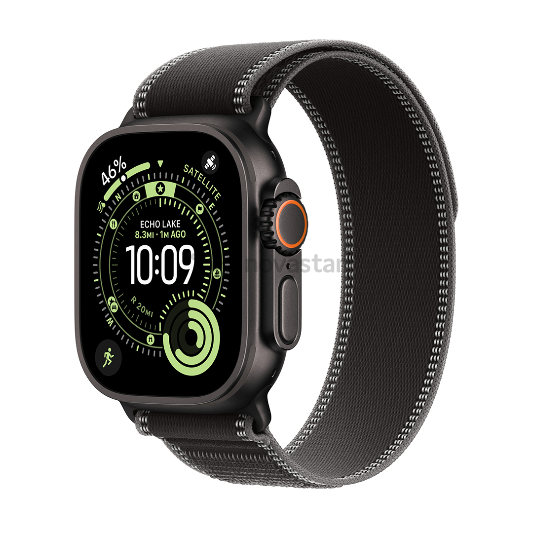 Apple Trail loop, 49 mm, M/L, black titanium, black/charcoal - Watch band