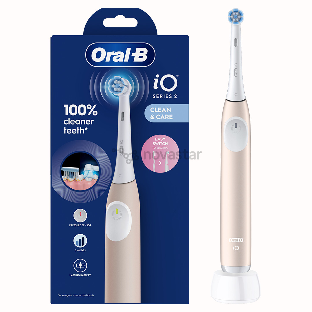 Braun Oral-B iO2, rožinio aukso spalvos - Elektrinis dantų šepetėlis
