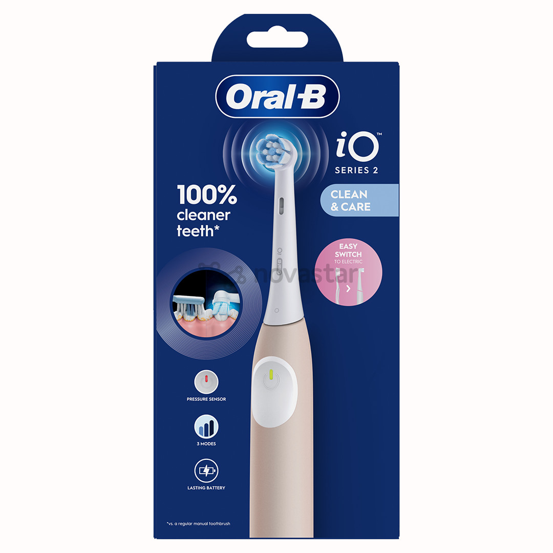Braun Oral-B iO2, rožinio aukso spalvos - Elektrinis dantų šepetėlis