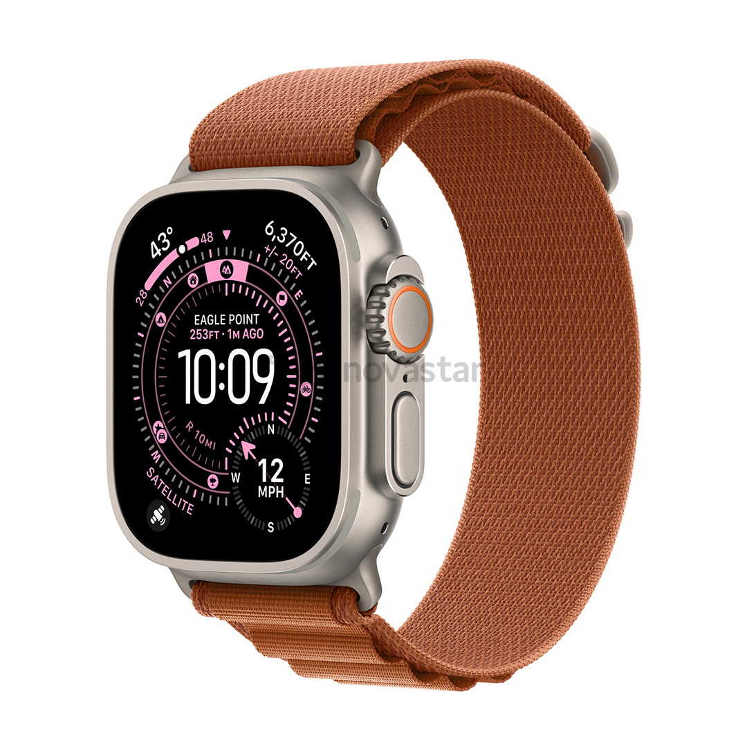 Apple Alpine Loop, 49 mm, M, natural titanium, terra cotta - Watch band