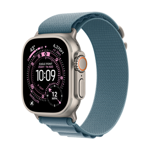 Apple Alpine Loop, 49 mm, S, natural titanium, light blue - Watch band
