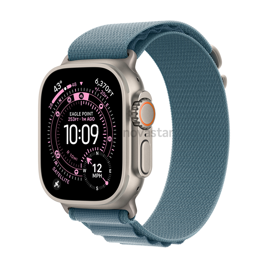 Apple Alpine Loop, 49 mm, S, natural titanium, light blue - Watch band