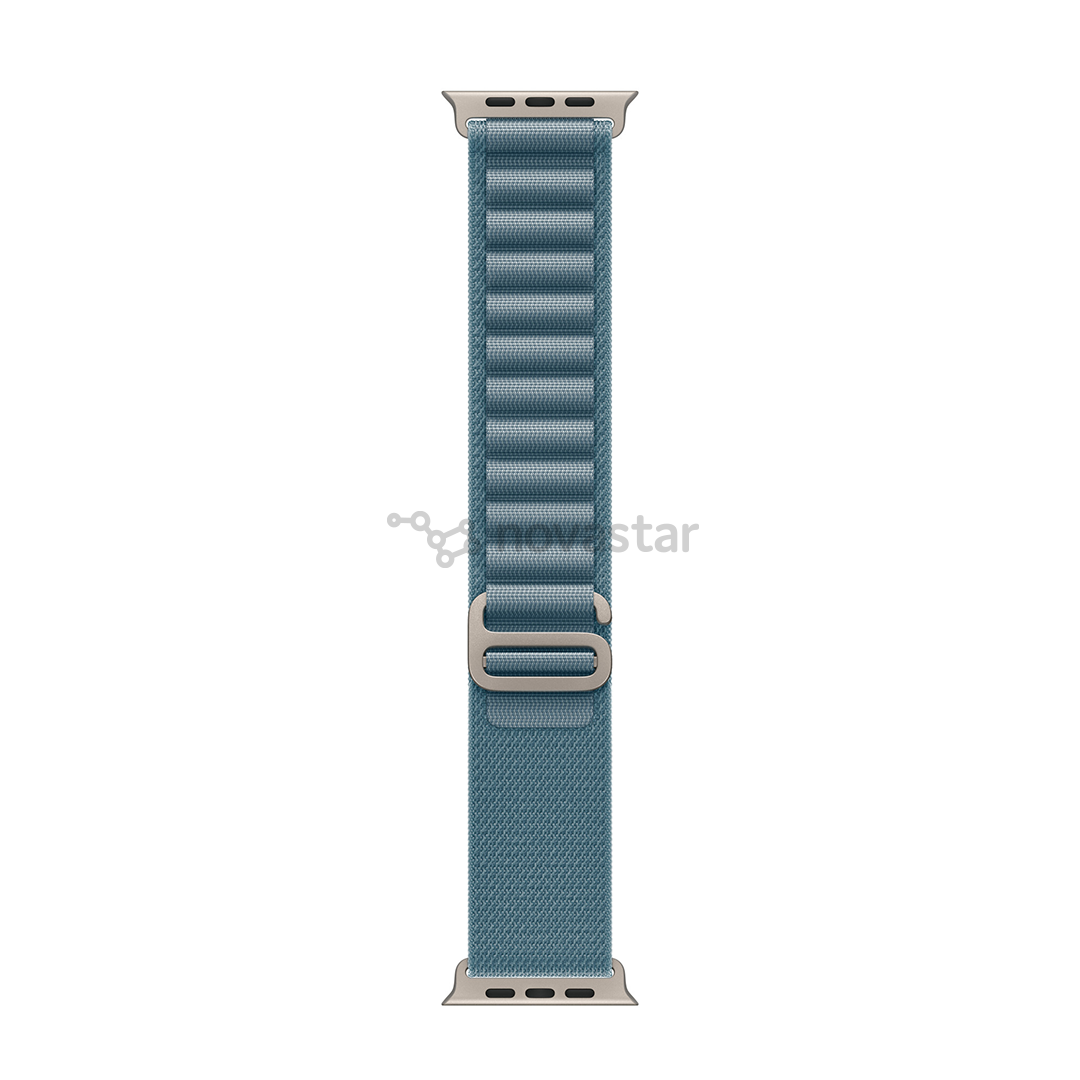 Apple Alpine Loop, 49 mm, L, natural titanium, light blue - Watch band
